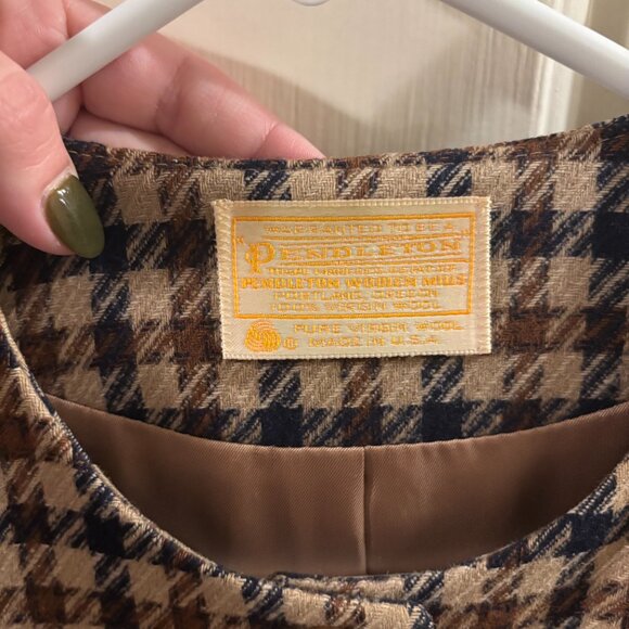 Vintage Women's Pendleton Pure Virgin Wool Plaid Blazer Jacket ~ 10 - Picture 3 of 4